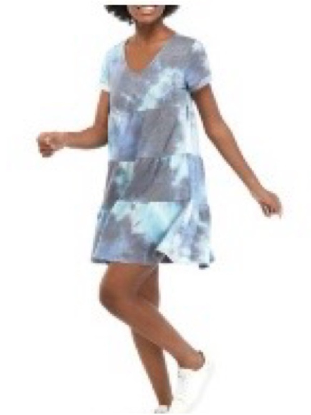 crown & ivy Gray V-Neck Casual Dress